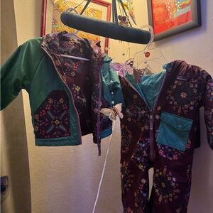 Rare Patagonia Baby Butterfly Floral Jacket and Bunting Set